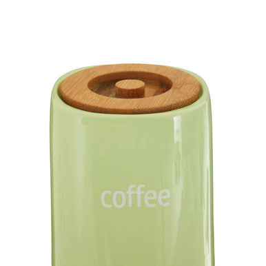 Orsina Fletcher Green Ceramic Coffee Canister - Airtight Storage Jar