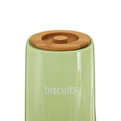 Orsina Fletcher Green Ceramic Biscuit Canister | Airtight Cookie Jar