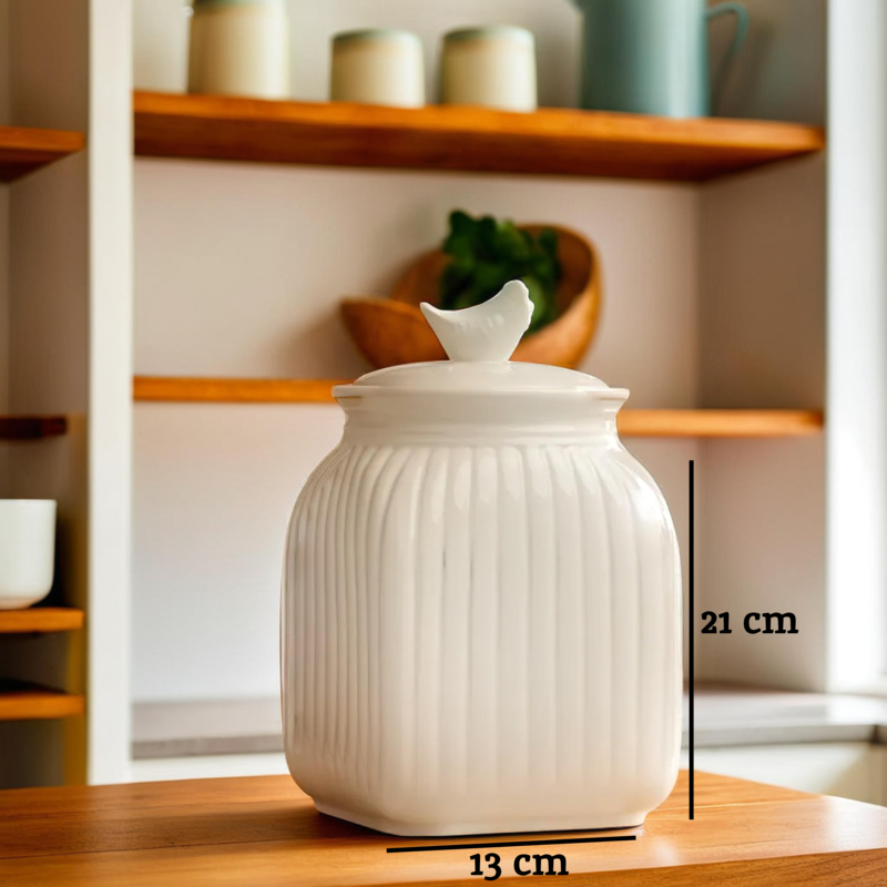 Orsina Mrs Henderson Medium Ceramic Canister – Cream Food Storage
