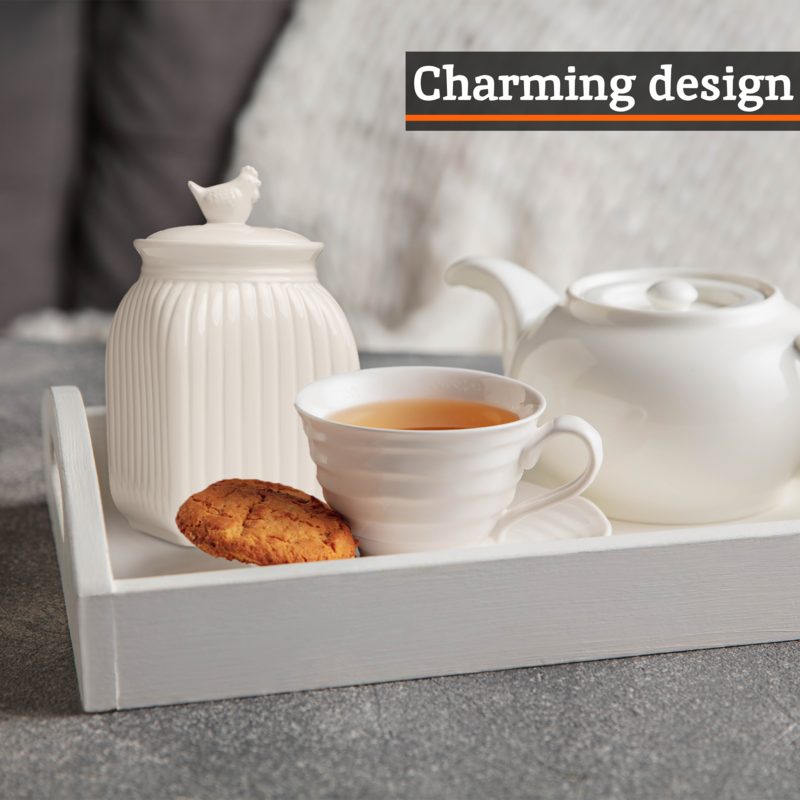 Orsina Mrs Henderson Medium Ceramic Canister – Cream Food Storage