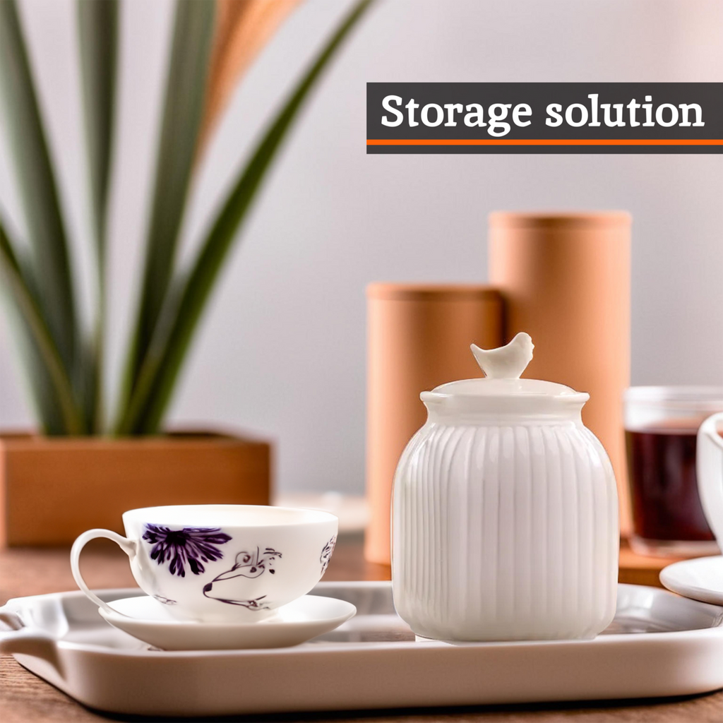 Orsina Mrs Henderson Medium Ceramic Canister – Cream Food Storage