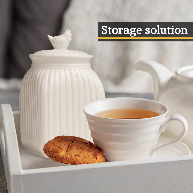Orsina Mrs Henderson Large Cream Ceramic Kitchen Storage Canister