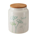 Orsina Cow Parsley Sugar Canister – White Dolomite with Bamboo Lid