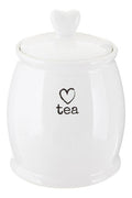 Orsina Charm White Dolomite Tea Canister – Ceramic Kitchen Storage Jar