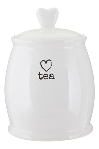 Orsina Charm White Dolomite Tea Canister – Ceramic Kitchen Storage Jar