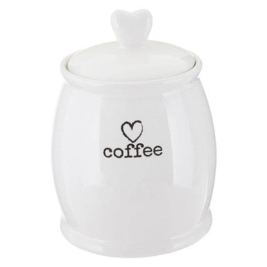 Orsina White Dolomite Coffee Canister – Ceramic Kitchen Storage Jar