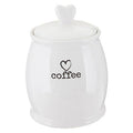 Orsina White Dolomite Coffee Canister – Ceramic Kitchen Storage Jar