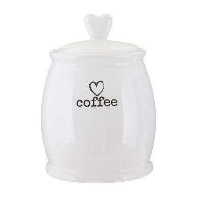 Orsina White Dolomite Coffee Canister – Ceramic Kitchen Storage Jar