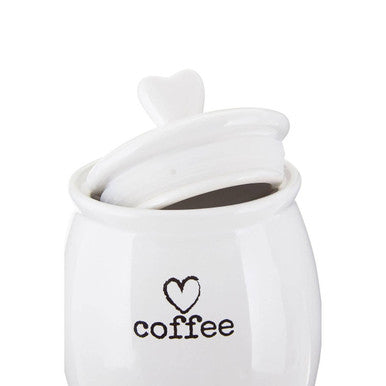 Orsina White Dolomite Coffee Canister – Ceramic Kitchen Storage Jar