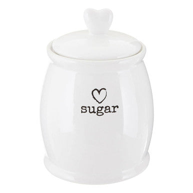 Orsina Charm White Dolomite Sugar Canister – Farmhouse Kitchen Storage