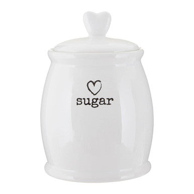 Orsina Charm White Dolomite Sugar Canister – Farmhouse Kitchen Storage