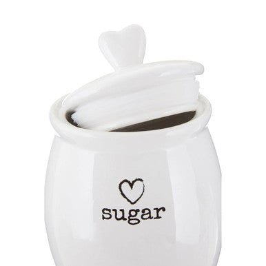 Orsina Charm White Dolomite Sugar Canister – Farmhouse Kitchen Storage