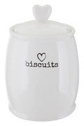 Orsina White Dolomite Biscuit Canister – Ceramic Cookie Storage Jar
