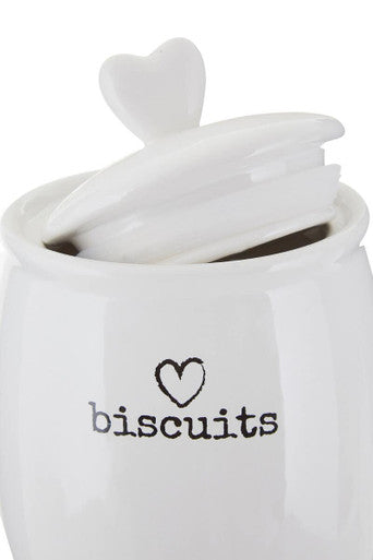 Orsina White Dolomite Biscuit Canister – Ceramic Cookie Storage Jar