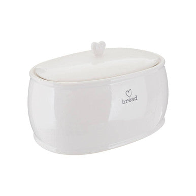 Orsina White Dolomite Bread Bin – Ceramic Kitchen Storage with Lid
