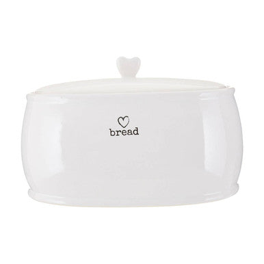 Orsina White Dolomite Bread Bin – Ceramic Kitchen Storage with Lid