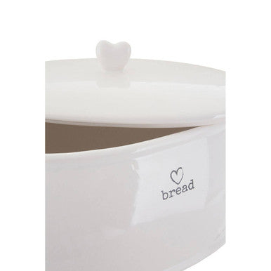 Orsina White Dolomite Bread Bin – Ceramic Kitchen Storage with Lid
