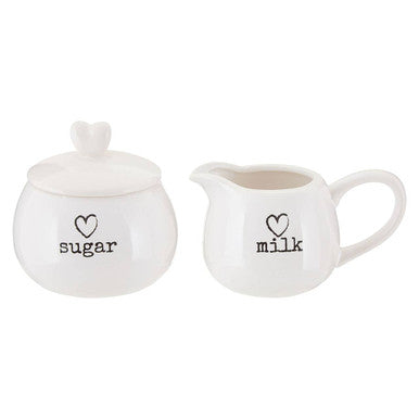 Orsina Charm White Ceramic Milk and Sugar Set | 2-Piece Serving Set