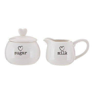 Orsina Charm White Ceramic Milk and Sugar Set | 2-Piece Serving Set
