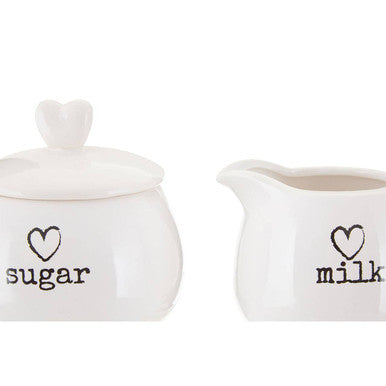 Orsina Charm White Ceramic Milk and Sugar Set | 2-Piece Serving Set