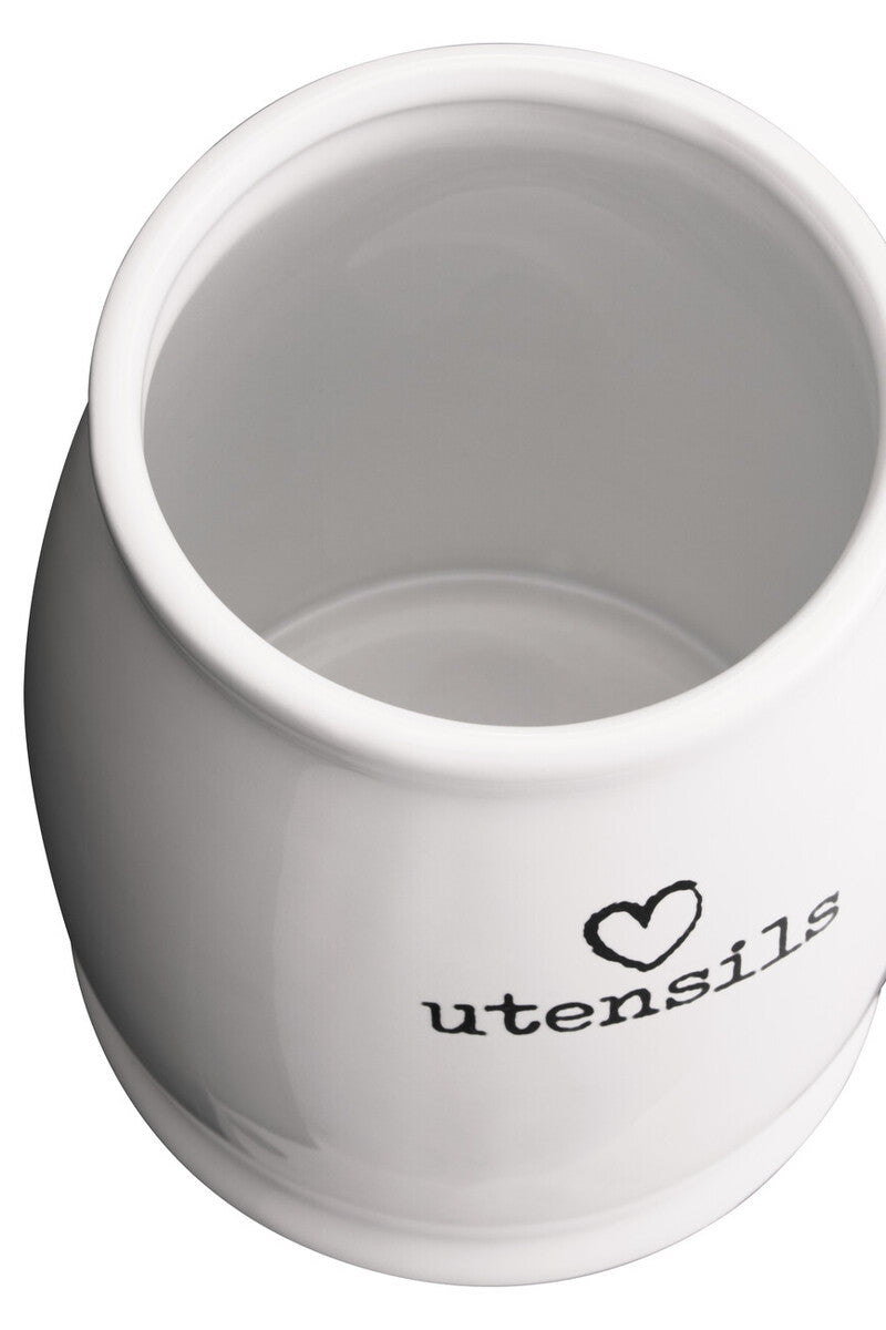 Orsina Charm White Ceramic Utensil Holder – Modern Farmhouse Storage