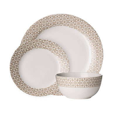Orsina Casablanca 12-Piece Ceramic Dinner Set – Natural White