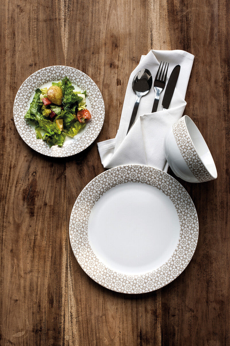 Orsina Casablanca 12-Piece Ceramic Dinner Set – Natural White