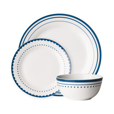 Orsina Saturn 12-Piece Blue Dinner Set | Modern Ceramic Tableware