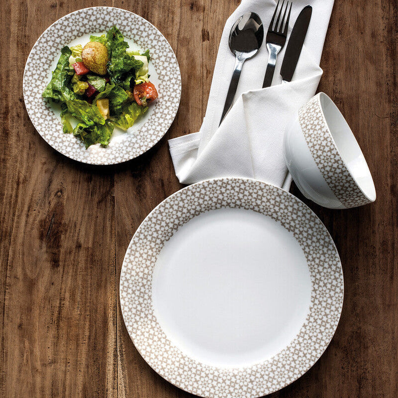 Orsina Casablanca 12-Piece Natural Ceramic Dinnerware Set
