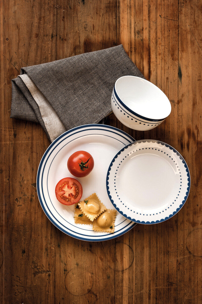 Orsina Avie Saturn 12 Piece Blue Dinner Set | Modern Ceramic Tableware