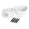 Orsina Venus Fondue Set – Heart-Shaped Ceramic Bowl with 4 Forks