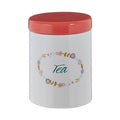 Orsina Amelie Tea Canister – White and Red Floral Kitchen Storage