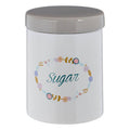 Orsina Amelie Sugar Canister – White and Grey Floral Ceramic Jar