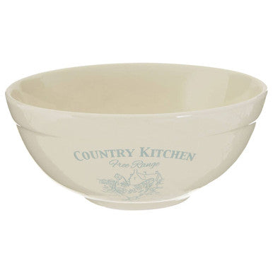 Orsina Country Kitchen Mixing Bowl – Blue and Cream Ceramic Farmhouse Bowl