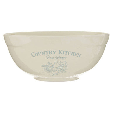 Orsina Country Kitchen Mixing Bowl – Blue and Cream Ceramic Farmhouse Bowl