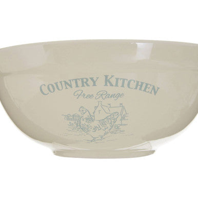 Orsina Country Kitchen Mixing Bowl – Blue and Cream Ceramic Farmhouse Bowl