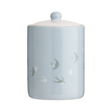 Orsina Ceramic Canister – Light Blue Bird Design Decorative Jar