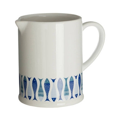 Orsina Pisces Ceramic Jug – Blue and Cream Coastal Fish Pitcher