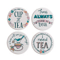 Orsina Pretty Things Tea Coasters – Set of 4 White Decorative Coasters