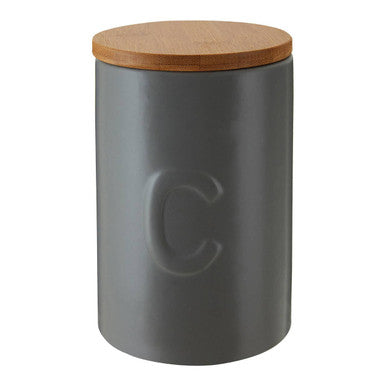 Orsina Fenwick Coffee Canister – Light Grey Storage with Bamboo Lid