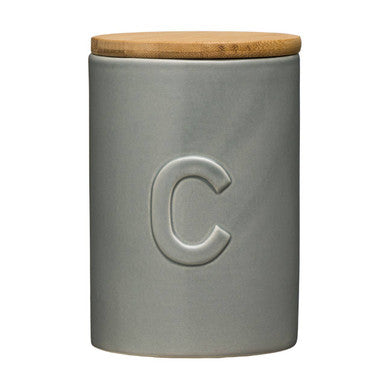 Orsina Fenwick Coffee Canister – Light Grey Storage with Bamboo Lid