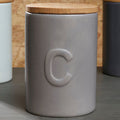 Orsina Fenwick Coffee Canister – Light Grey Storage with Bamboo Lid