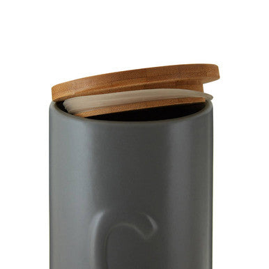 Orsina Fenwick Coffee Canister – Light Grey Storage with Bamboo Lid