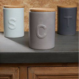 Orsina Fenwick Pale Blue Sugar Canister – Ceramic Kitchen Storage Jar
