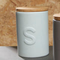 Orsina Fenwick Pale Blue Sugar Canister – Ceramic Kitchen Storage Jar