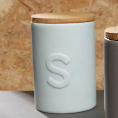 Orsina Fenwick Pale Blue Sugar Canister – Ceramic Kitchen Storage Jar