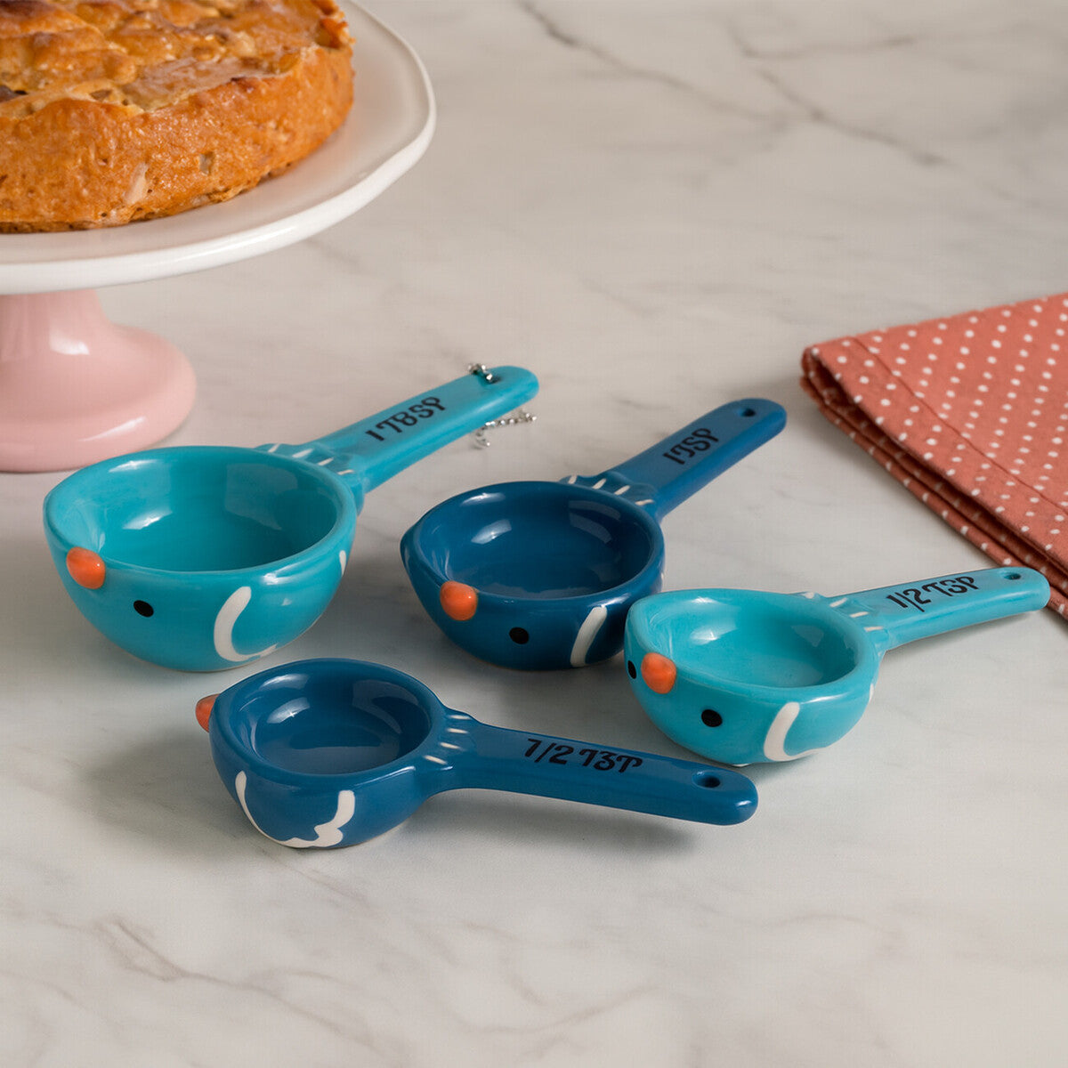 Birdy Measuring Spoons by Orsina – Set of 4 Bird Silhouette Baking Tools