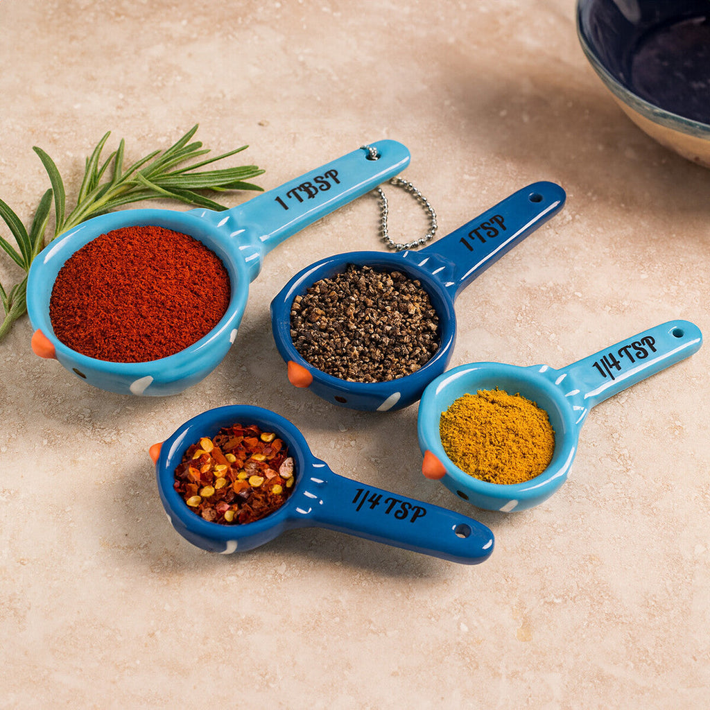Birdy Measuring Spoons by Orsina – Set of 4 Bird Silhouette Baking Tools