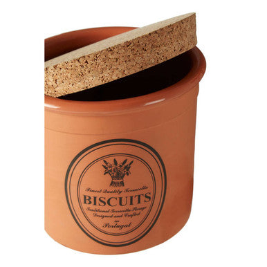 Orsina Porto Biscuit Canister – Natural Ceramic Kitchen Storage Jar