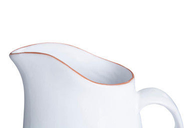 Orsina Calisto Terracotta Pitcher – White Glazed Ceramic Serveware